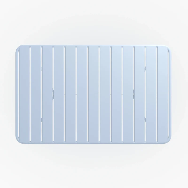 Table de jardin Yumi pliante en métal bleu pastel 4 personnes