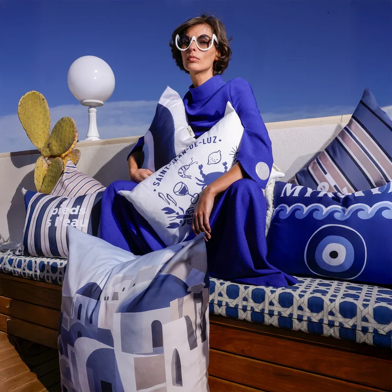 Coussin extérieur Stripe Pieds Eau