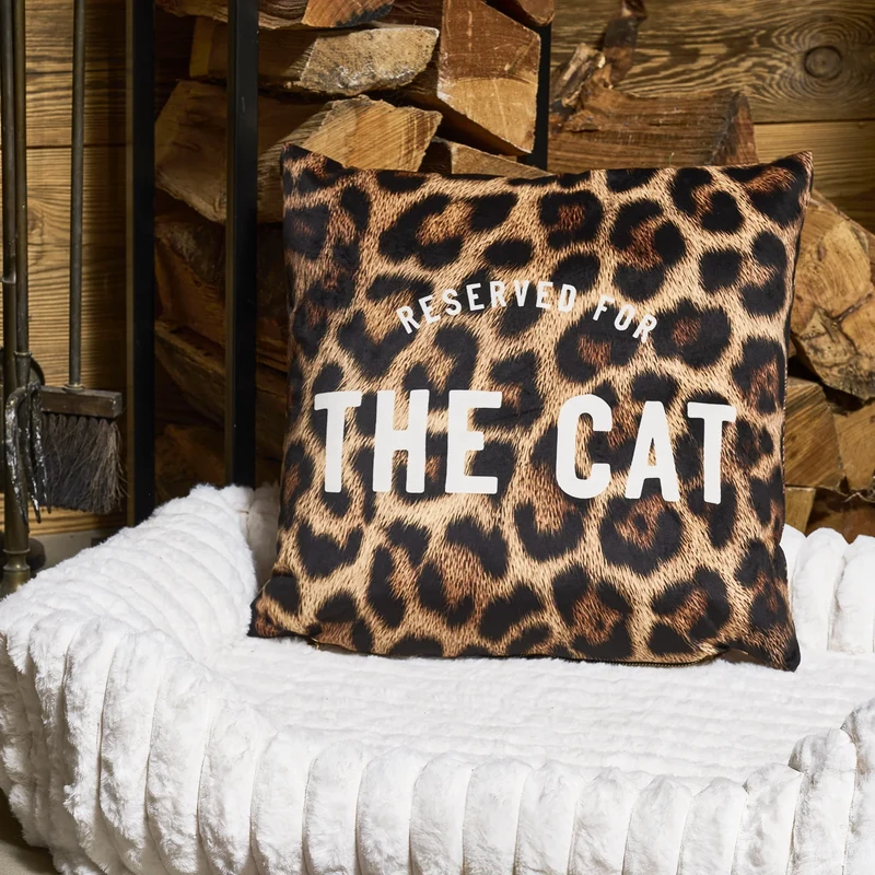 Coussin velours Leo Cat