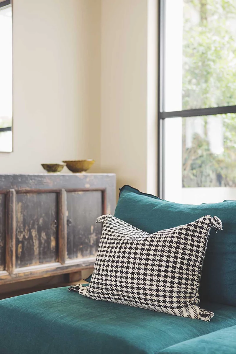 Housse de coussin pied de poule