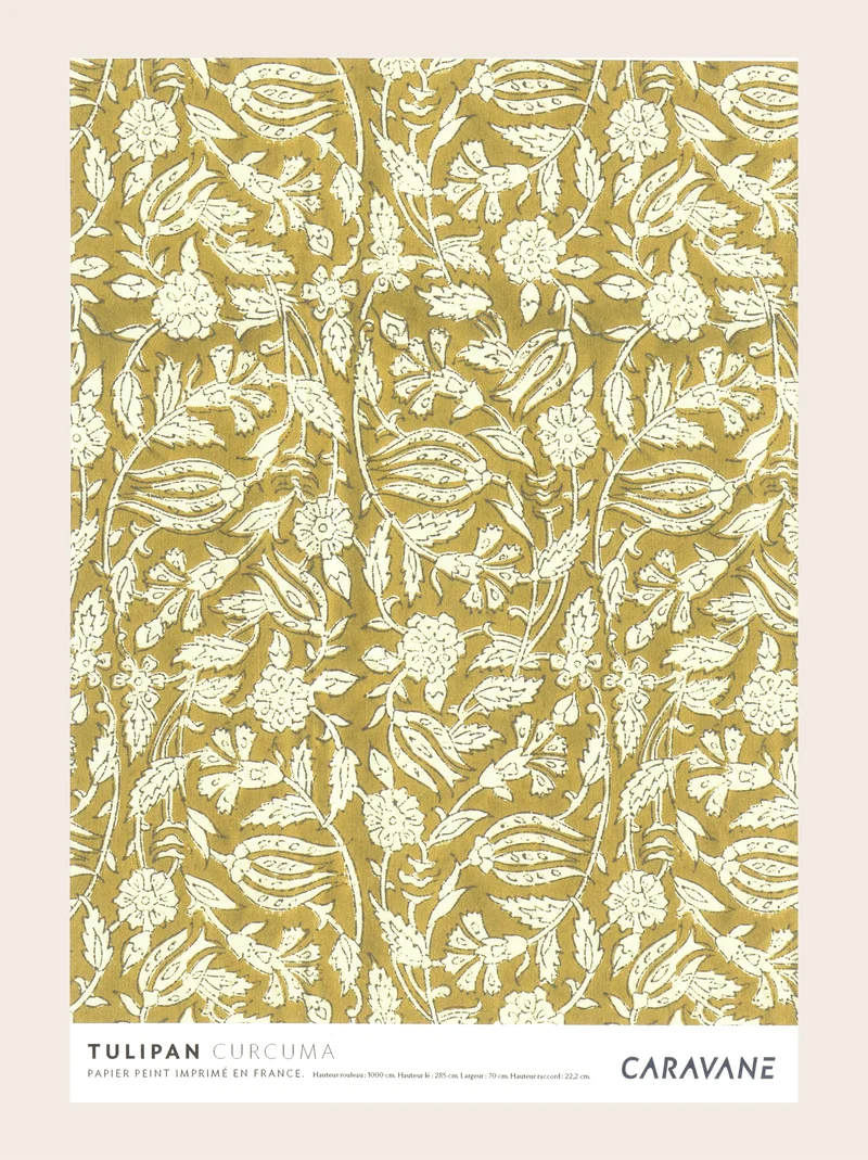 Papier Peint Tulipan curcuma