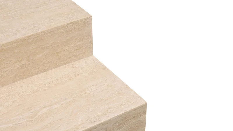 Align Coffee Table, Tiered, Travertine