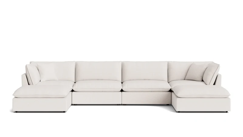 Chill Time 6-Piece Modular U-Shaped Sectional, Nomad Snow