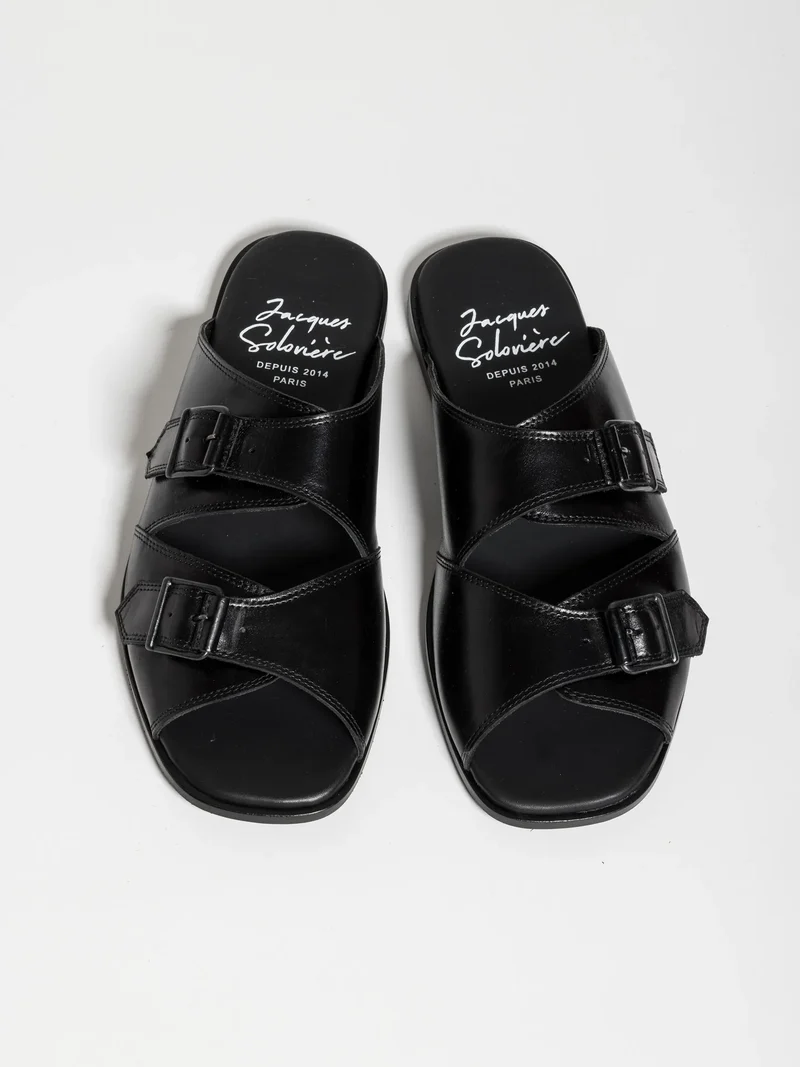 ALLY SANDAL POLISHED CALF BLACK