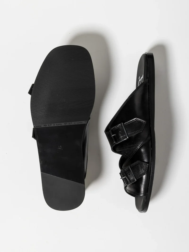 ALLY SANDAL POLISHED CALF BLACK