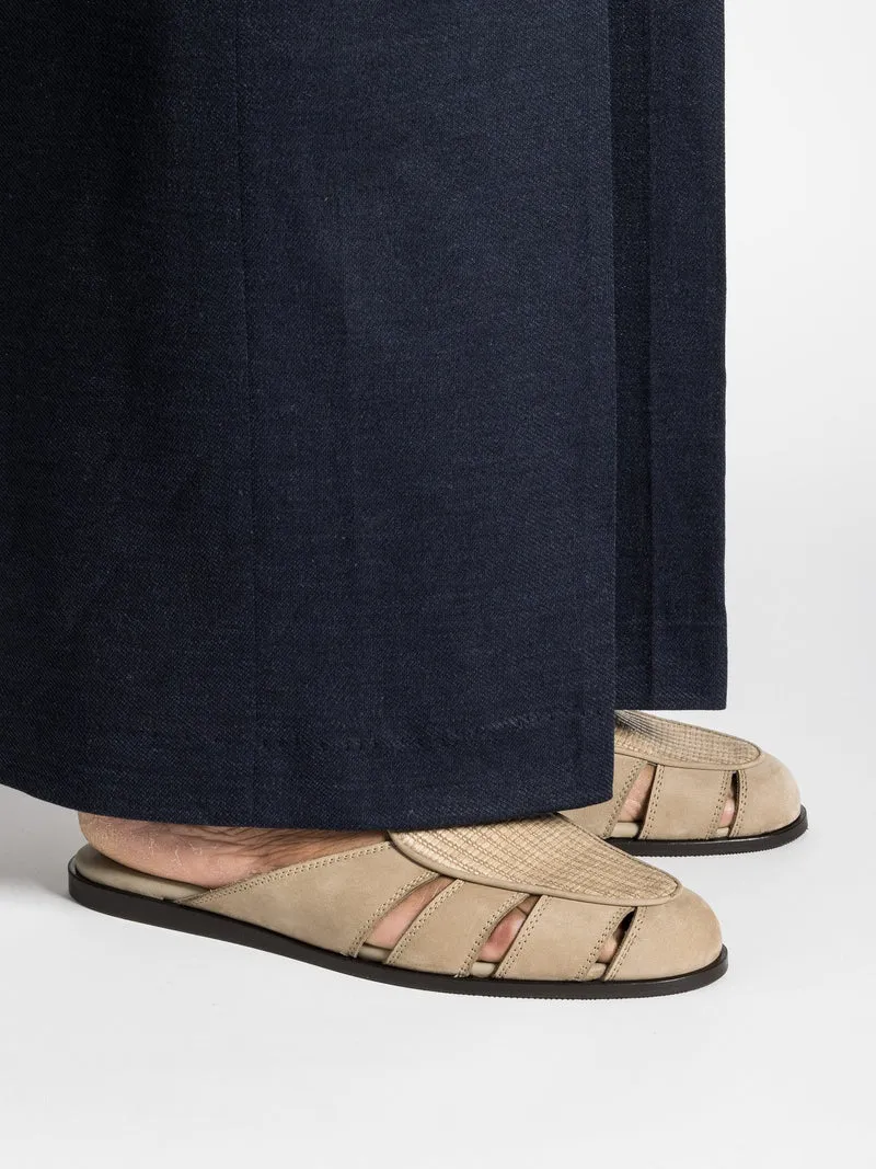 CAPRI MULE RAFFIA TAUPE