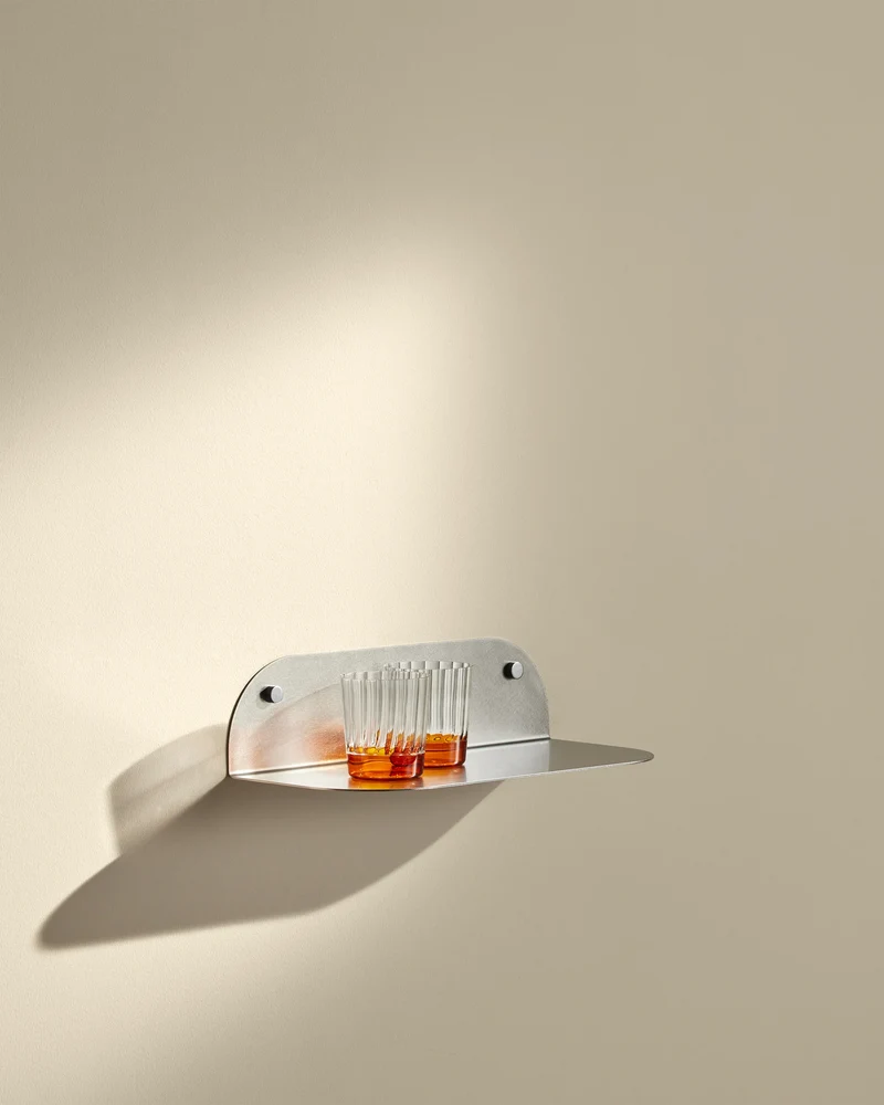 Tokyo wall shelf - Brushed stainless steel