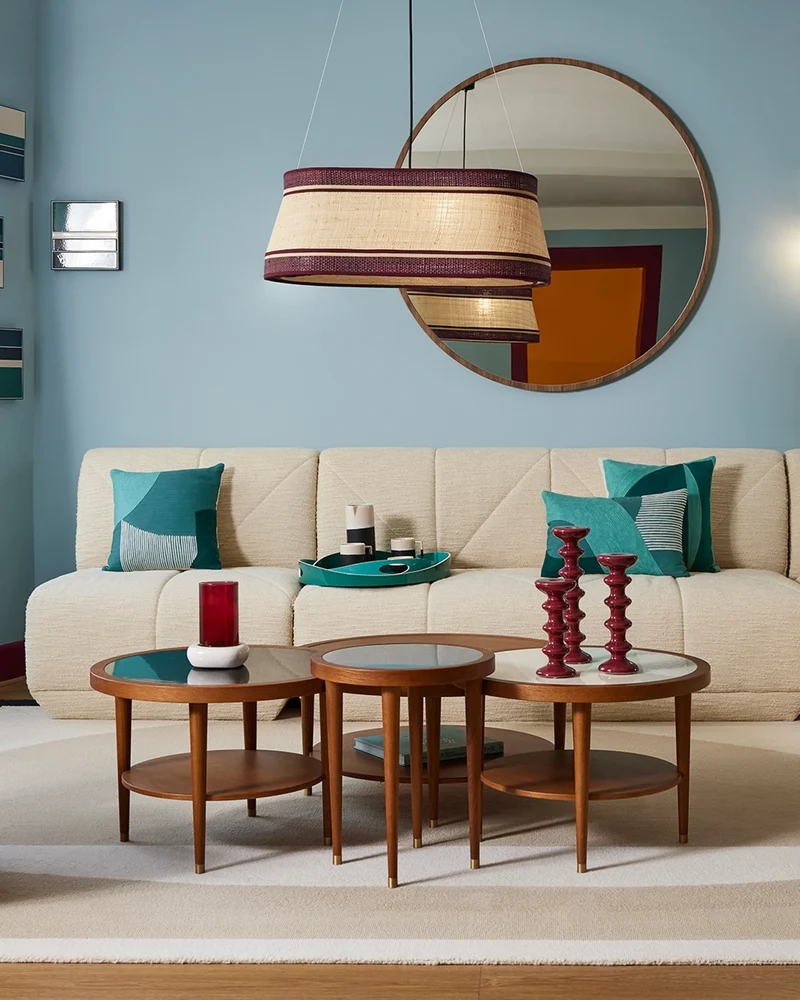 Round Puzzle Coffee Table - Natural