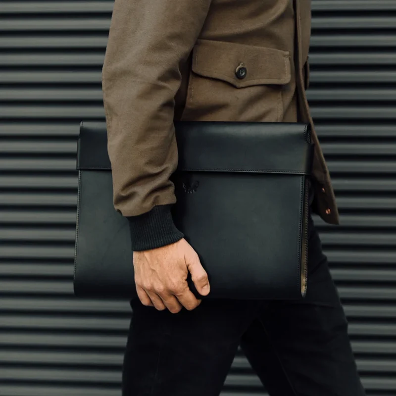 Large Folio - Black Leather