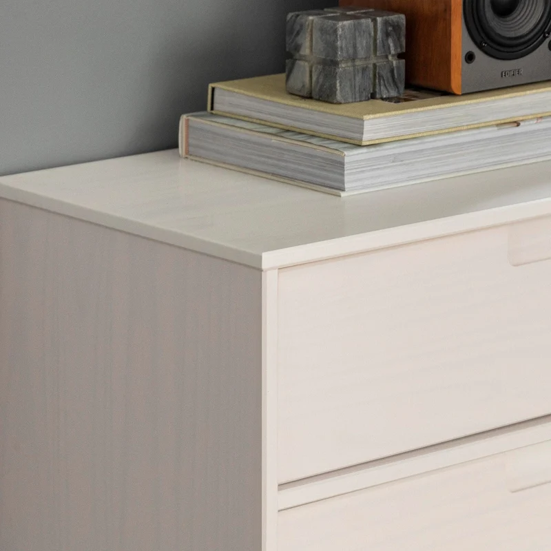 6-Drawer Caramel Mid Century Modern Wood Dresser