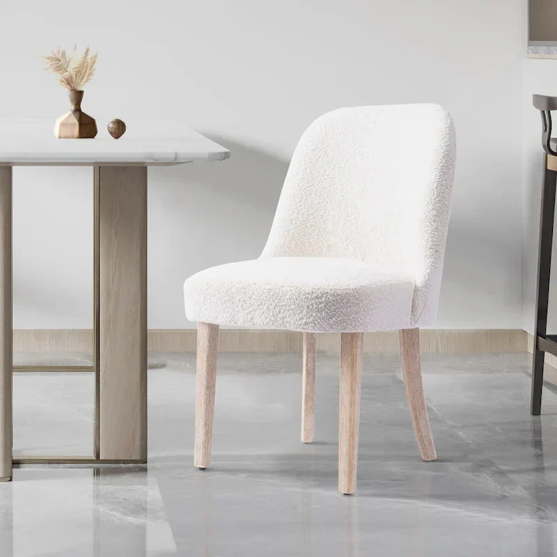 Water and Stain Resistant Boucle Polyester Side Chair