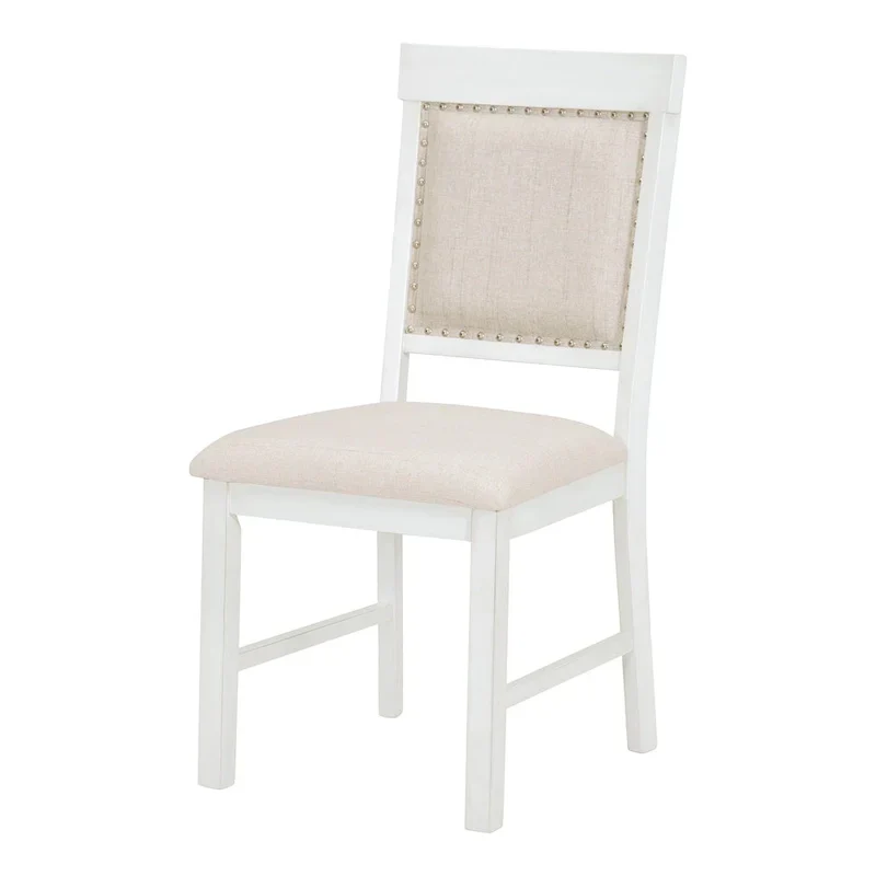 Vintage White 5-Piece Wooden Dining Set with Extendable Table and 4 Chairs
