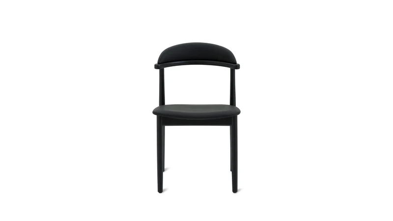 Count On Me Armless Dining Chair (Set of Two), Black Oak, Black Seat