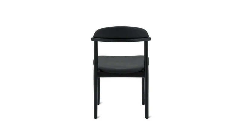 Count On Me Armless Dining Chair (Set of Two), Black Oak, Black Seat