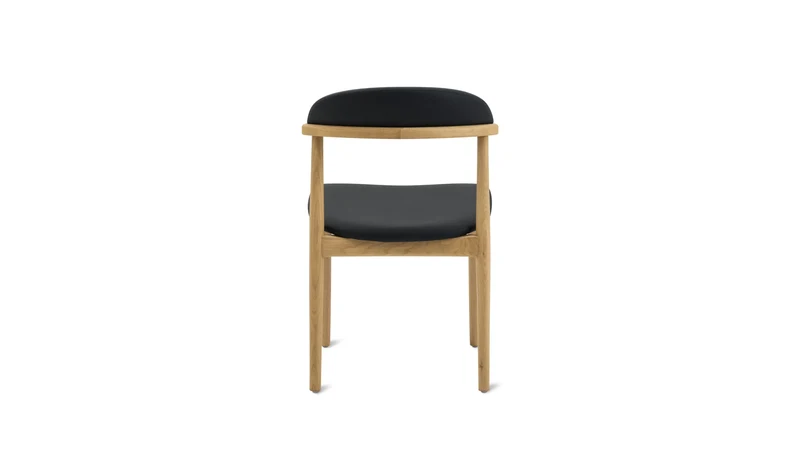 Count On Me Armless Dining Chair (Set of Two), Oak, Black Seat