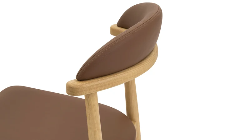 Count On Me Armless Dining Chair (Set of Two), Oak, Brown Seat