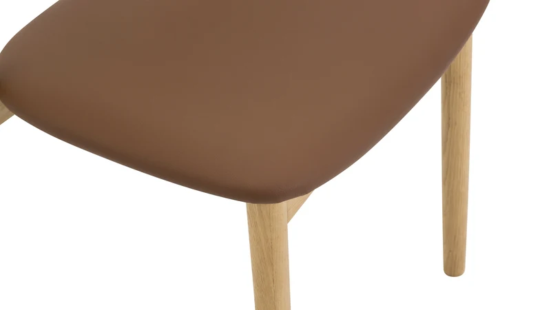 Count On Me Armless Dining Chair (Set of Two), Oak, Brown Seat