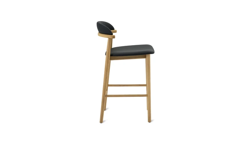 Count On Me Counter Stool, Oak, Black Seat