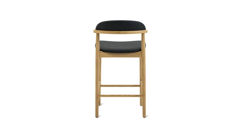 Count On Me Counter Stool, Oak, Black Seat