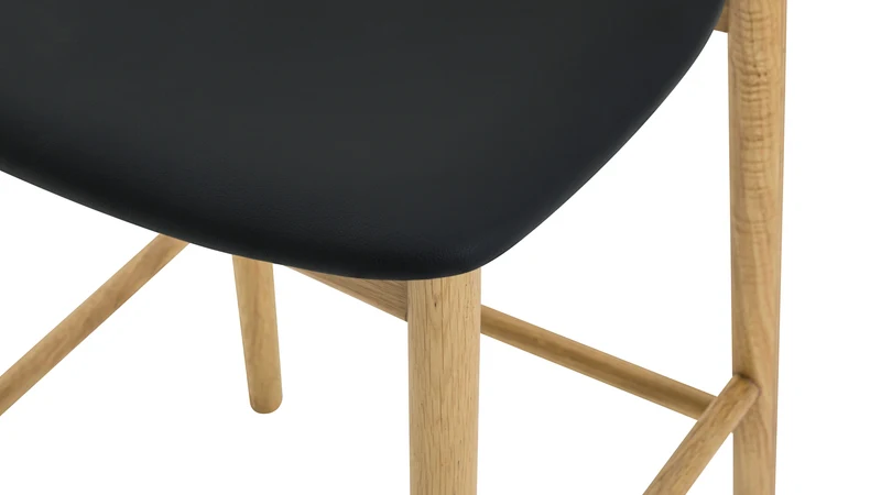 Count On Me Counter Stool, Oak, Black Seat