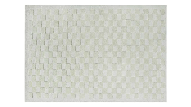 Checkers Rug x Scott Sueme, 5x7, Aloe