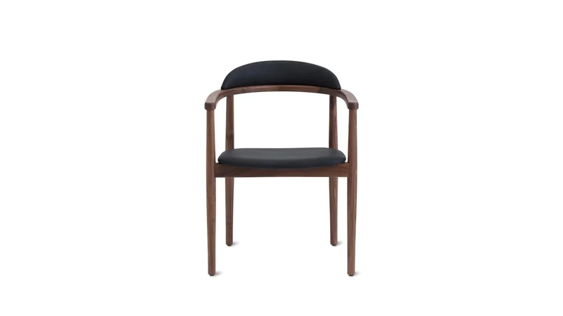 Count On Me Dining Chair, Walnut, Black Seat