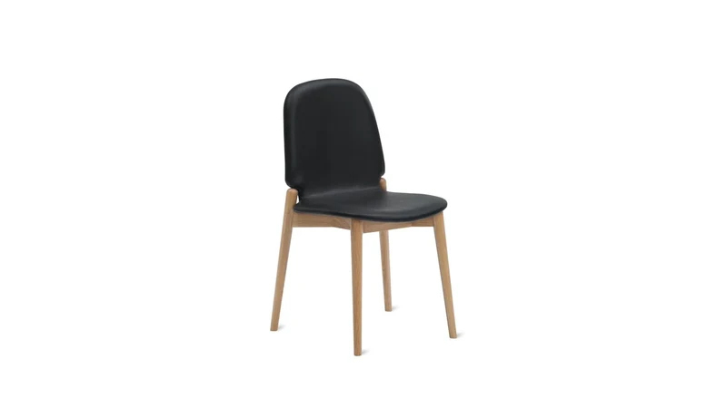Dine In Dining Chair (Set of Two), Oak/Black Leather