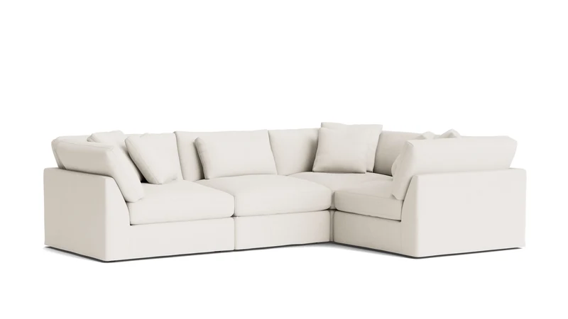 Get Together™ 4-Piece Modular Sectional Closed, Large, Cream Linen