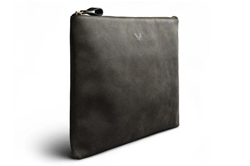 Suede Flight Folio - Storm Grey