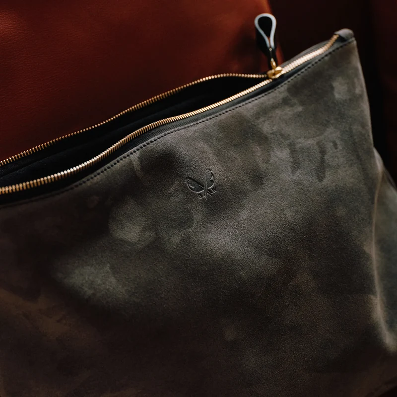 Suede Flight Folio - Storm Grey