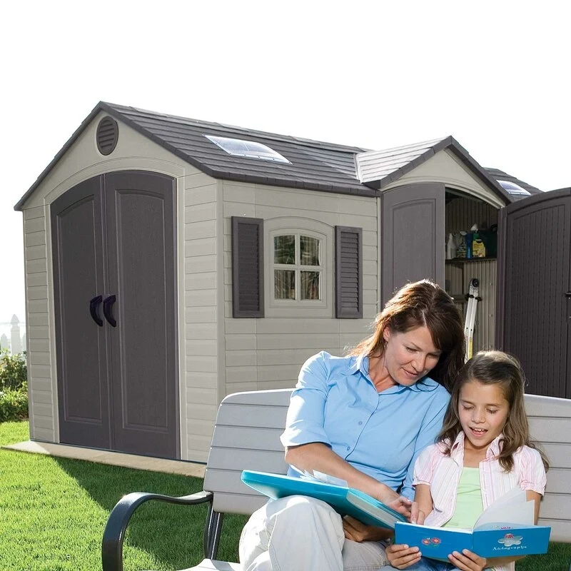 Dual Entry 15 ft. W x 8 ft. D Plastic Storage Shed