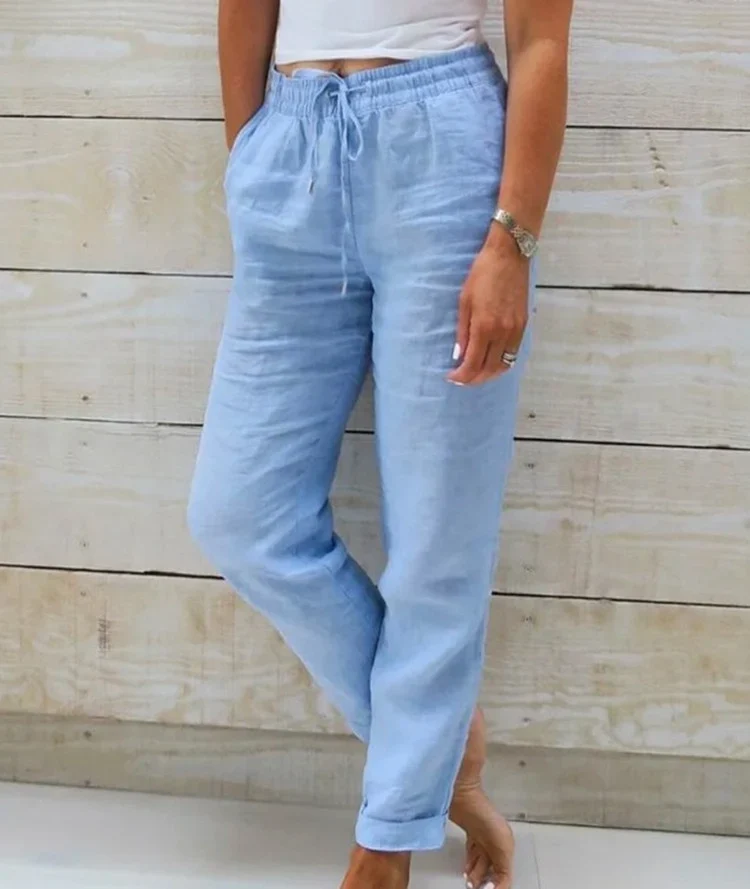 Pantalon Lin et Coton Taille Haute "Riviera"