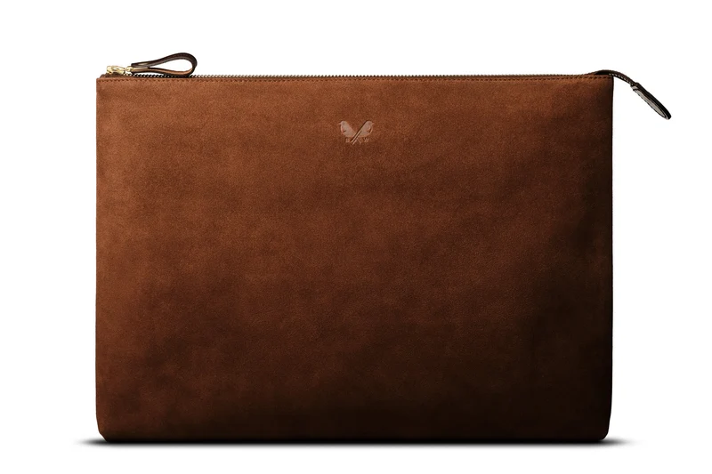 Suede Flight Folio XL - Tobacco Brown