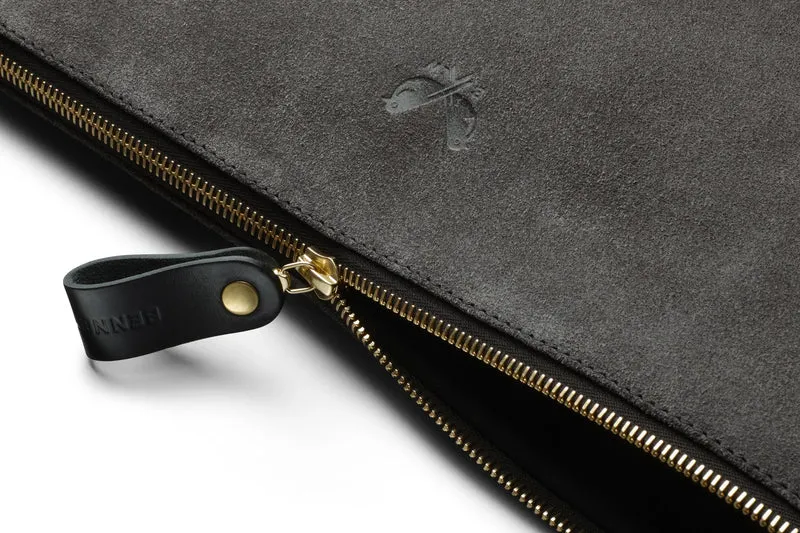 Suede Flight Pouch - Storm Grey