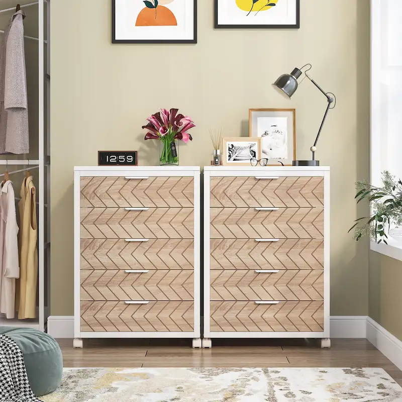 Wooden Storage Cabinet Organizer with 5 and 7 Drawer Options