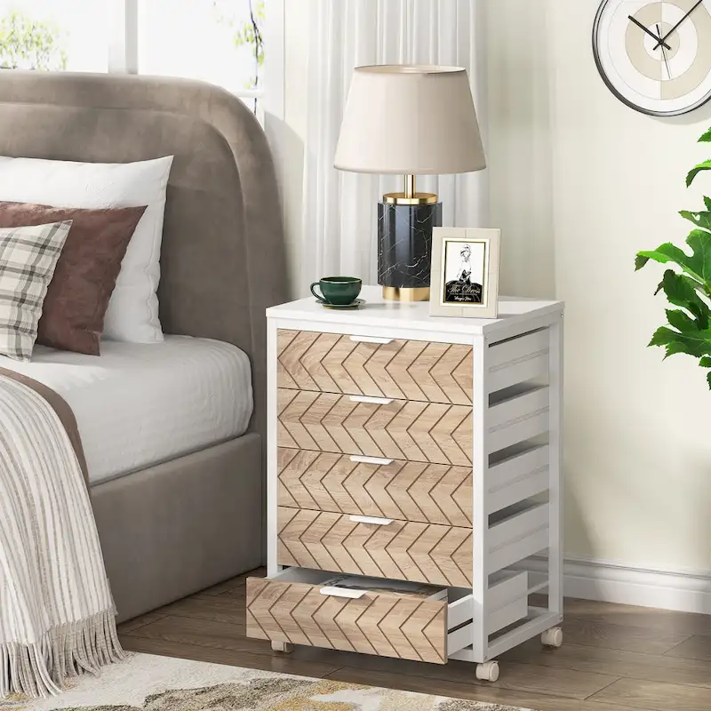 Wooden Storage Cabinet Organizer with 5 and 7 Drawer Options