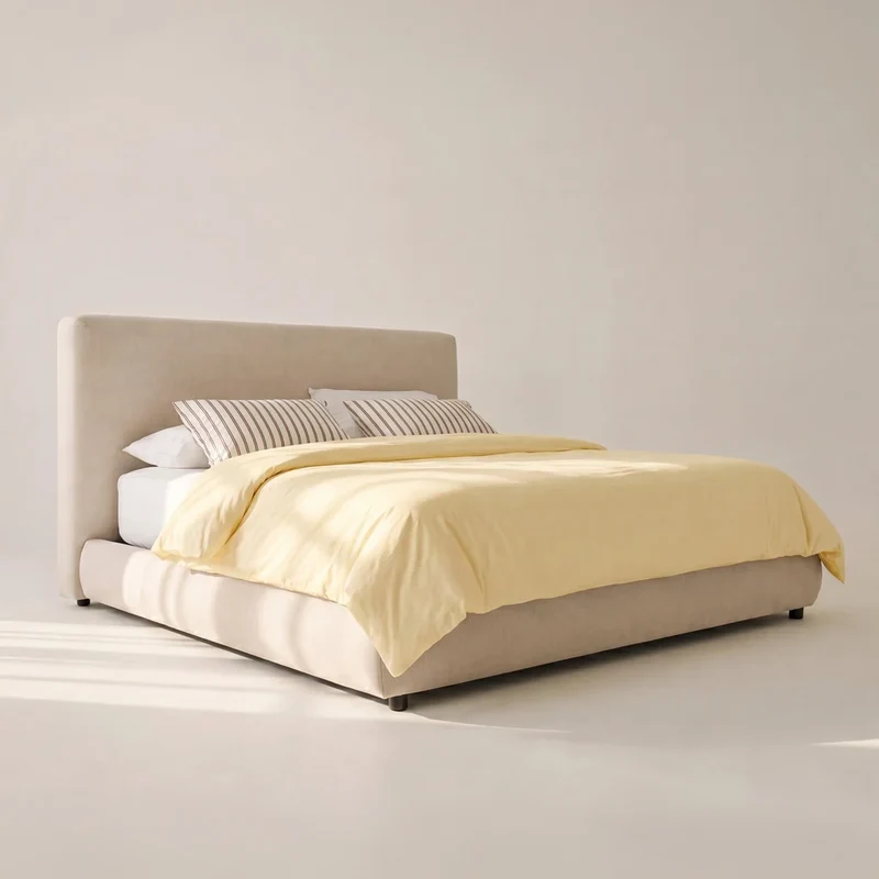 Dream Storage Bed With Tall Headboard, Queen, Latte