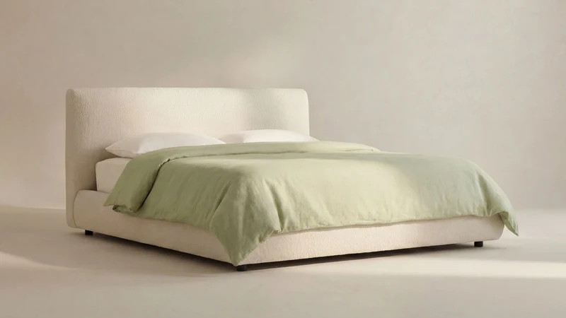 Dream Storage Bed, King, Cream Boucle