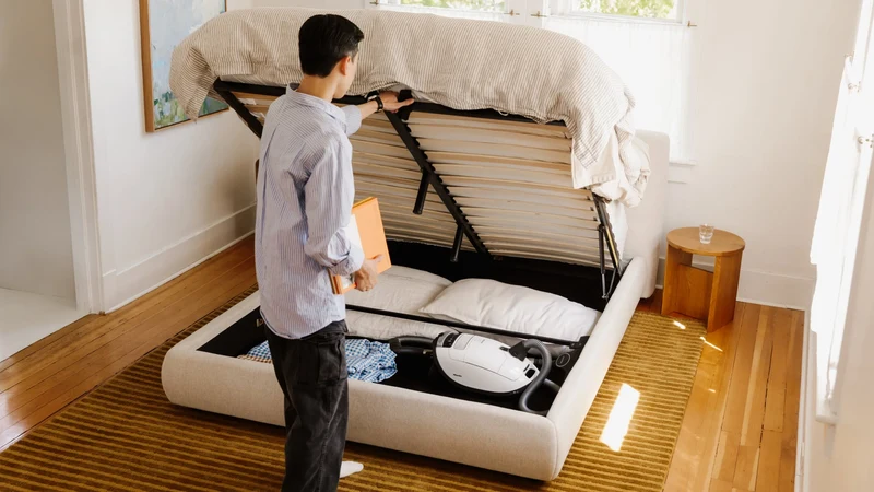 Dream Storage Bed, King, Latte