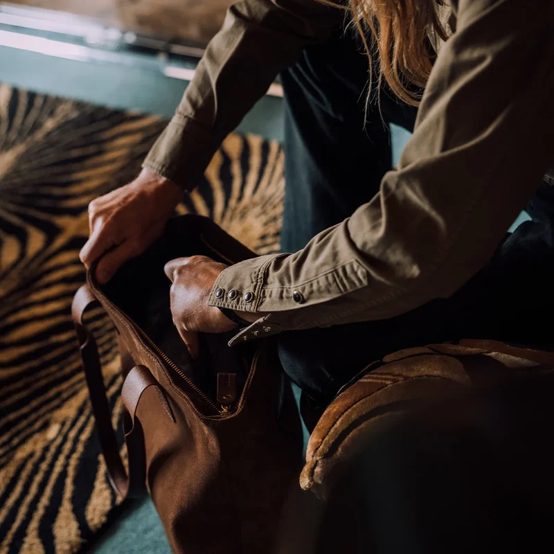 Suede Tote - Tobacco Brown