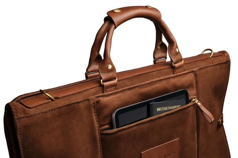 Suede Trifold - Tobacco Brown