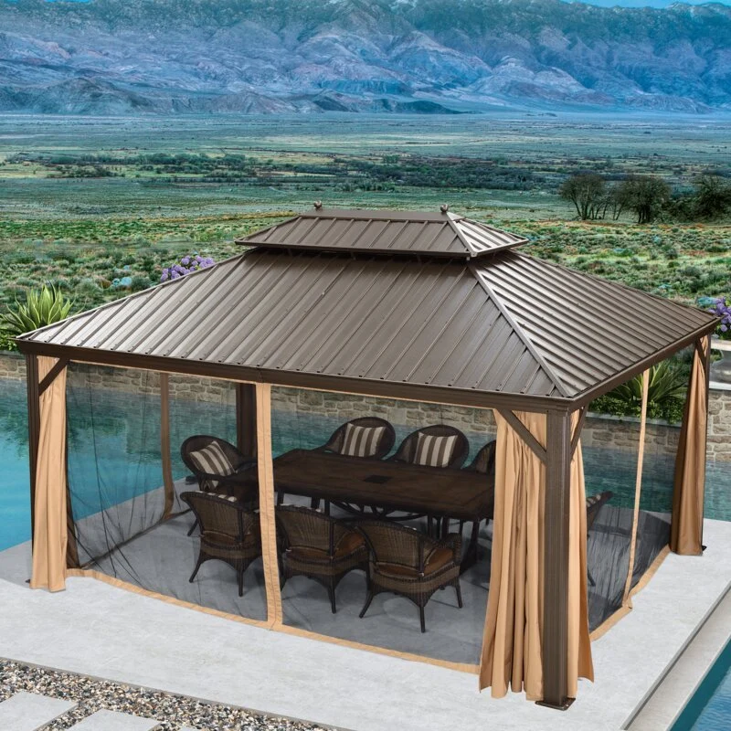 16 Ft. W x 12 FT. D Aluminum Patio Gazebo