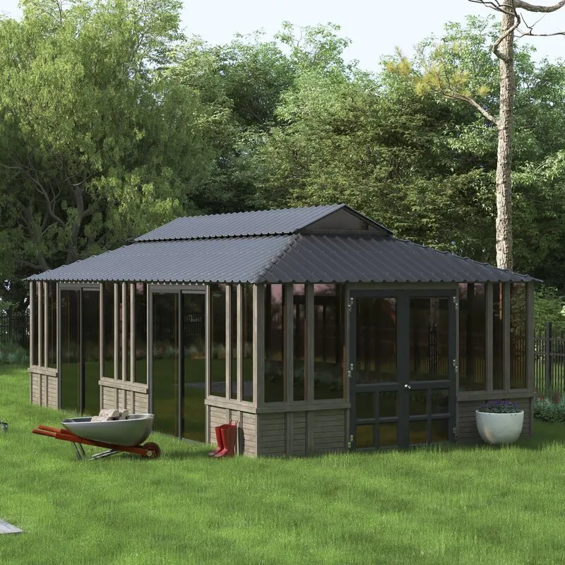 28 Ft. W x 15.5 FT. D Solid Wood Patio Gazebo
