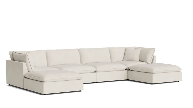 Chill Time 6-Piece Modular U-Shaped Sectional, Birch