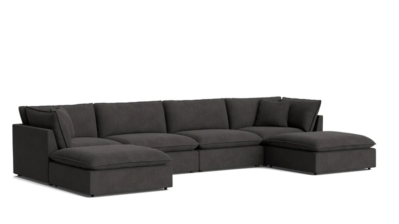 Chill Time 6-Piece Modular U-Shaped Sectional, Dark Shadow