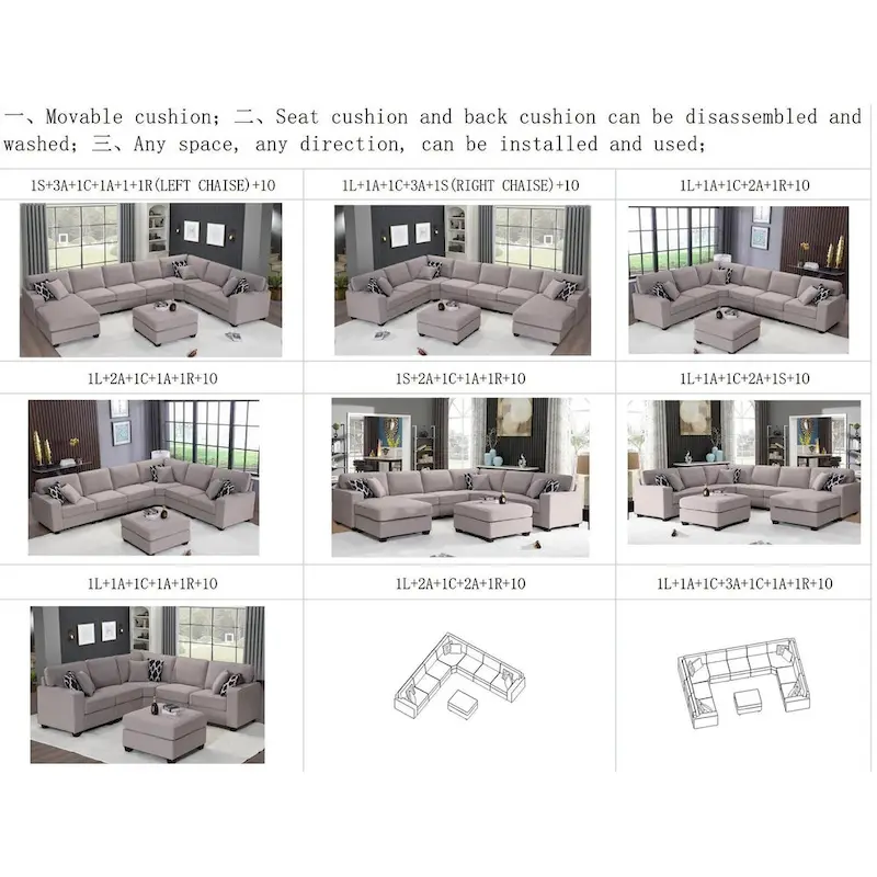 Versatile Reversible Sectional Sofa with Flexible Configuration