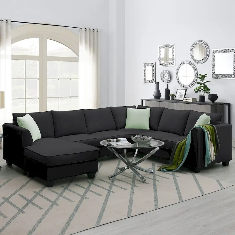 Versatile Reversible Sectional Sofa with Ottoman - Flexible Combination Module