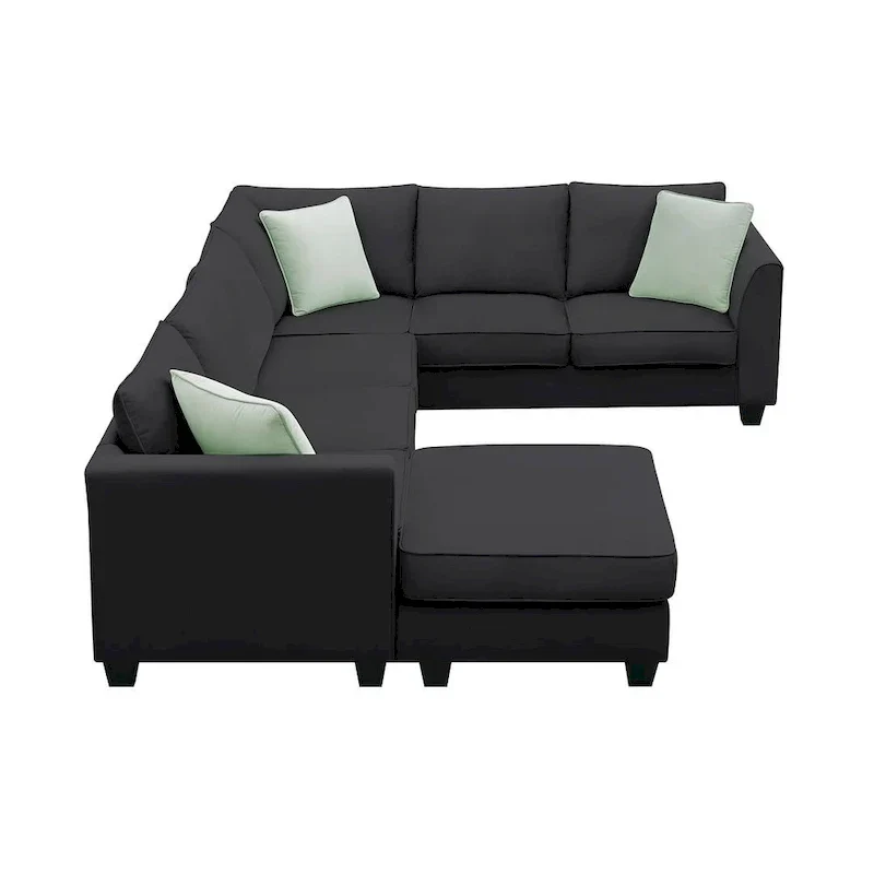 Versatile Reversible Sectional Sofa with Ottoman - Flexible Combination Module