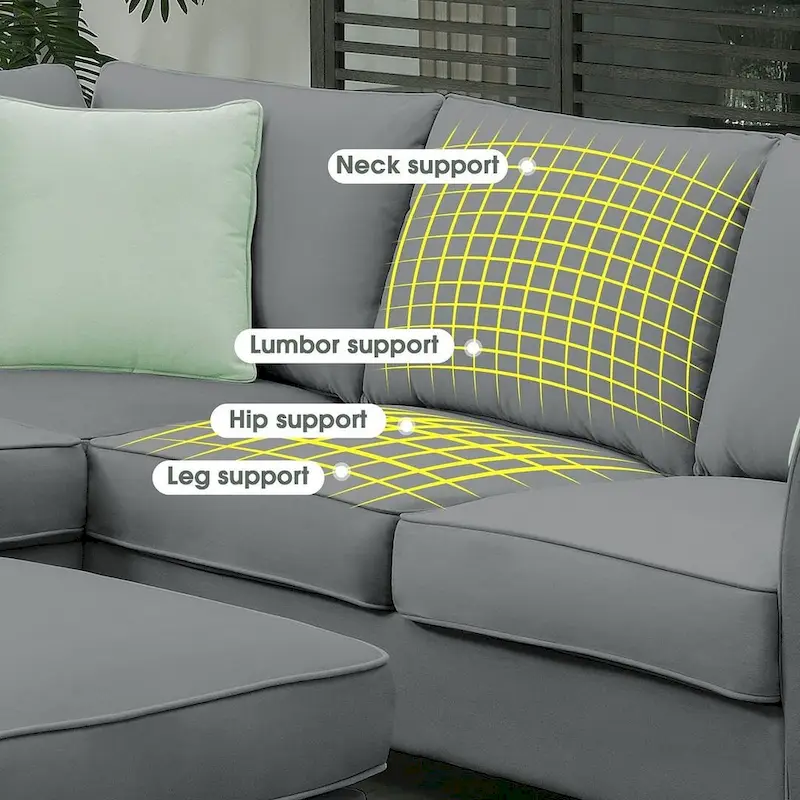 Versatile Reversible Sectional Sofa with Ottoman - Flexible Combination Module