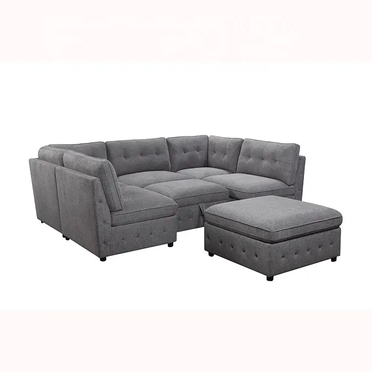 6-Piece Modular Fabric Sectional